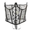 Zac's Alter Ego - Floral Print Lace Underbust Corset Waist belt - Black Product image